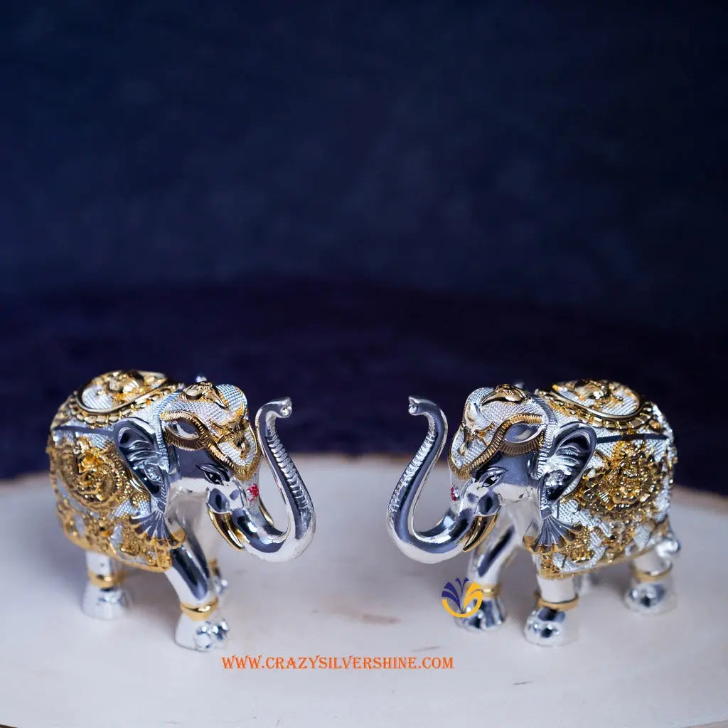 Vastu Elephants Crazy Silver Shine