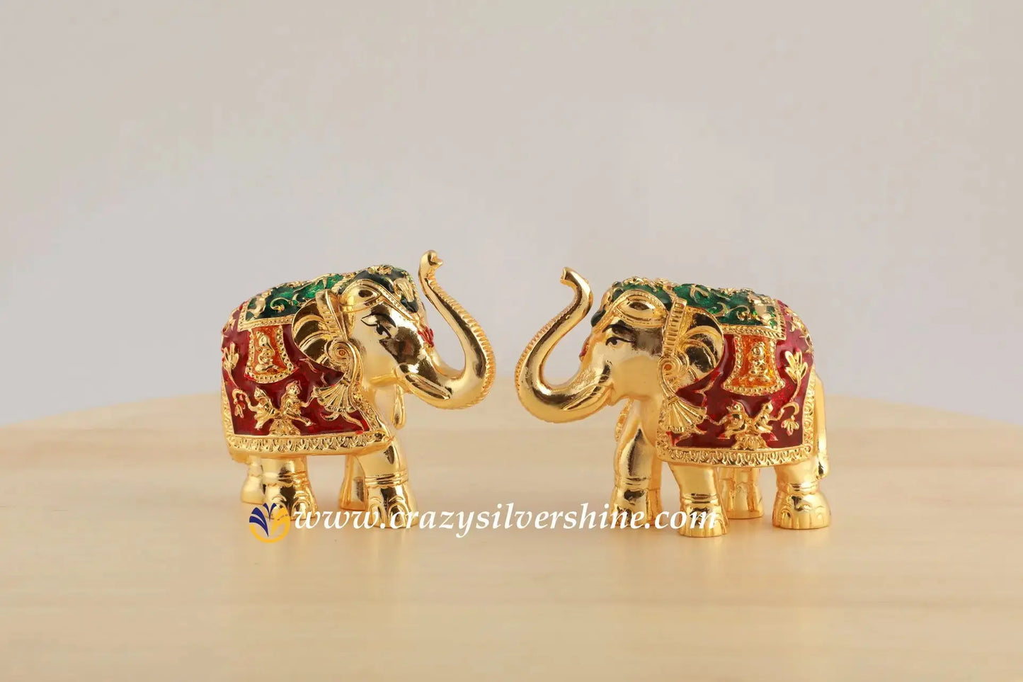 Gold Plated Elephants Crazy Silver Shine