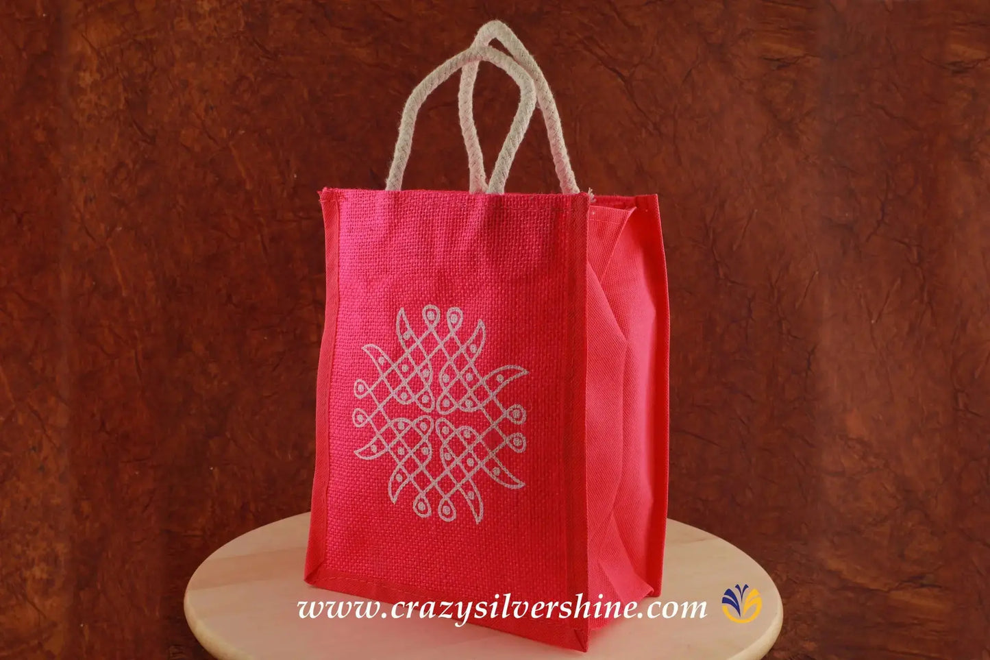 Return Gift Jute Bag Pink