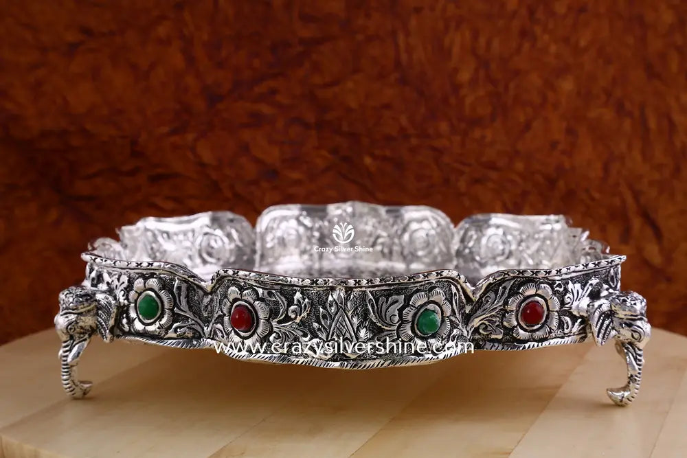 Antique Stone Plate Crazy Silver Shine