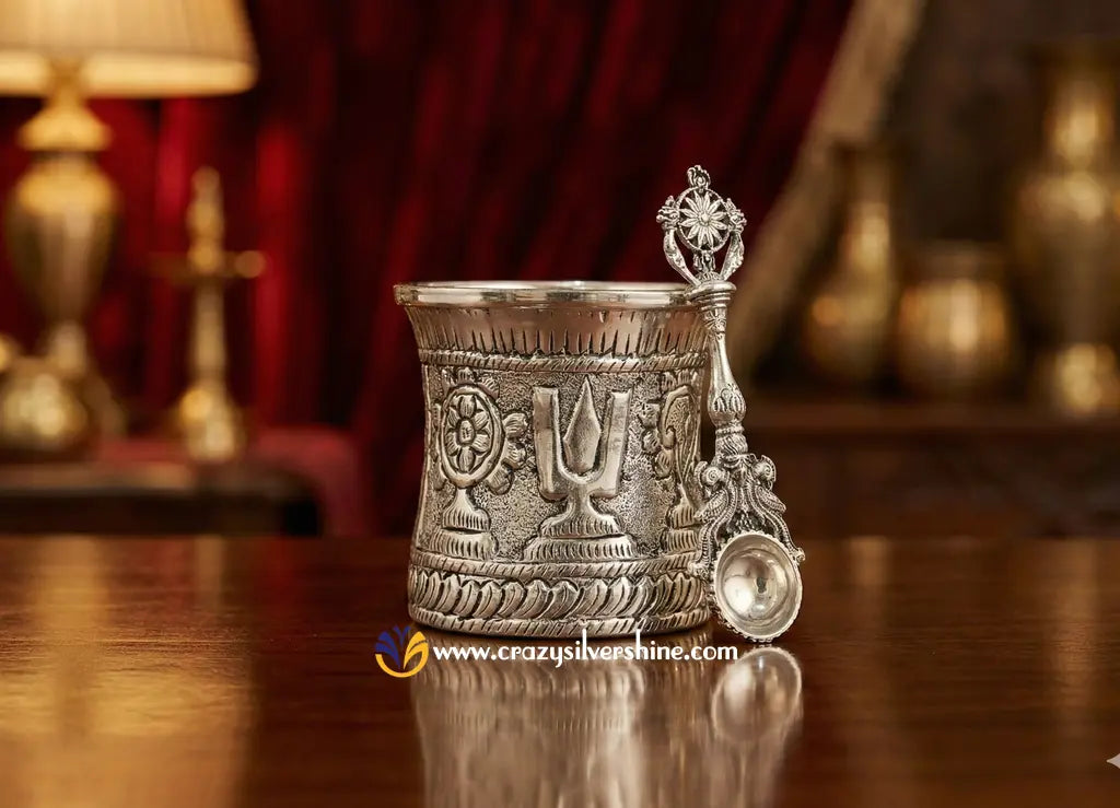 Antique Puncha Pathra With Spoon Crazy Silver Shine