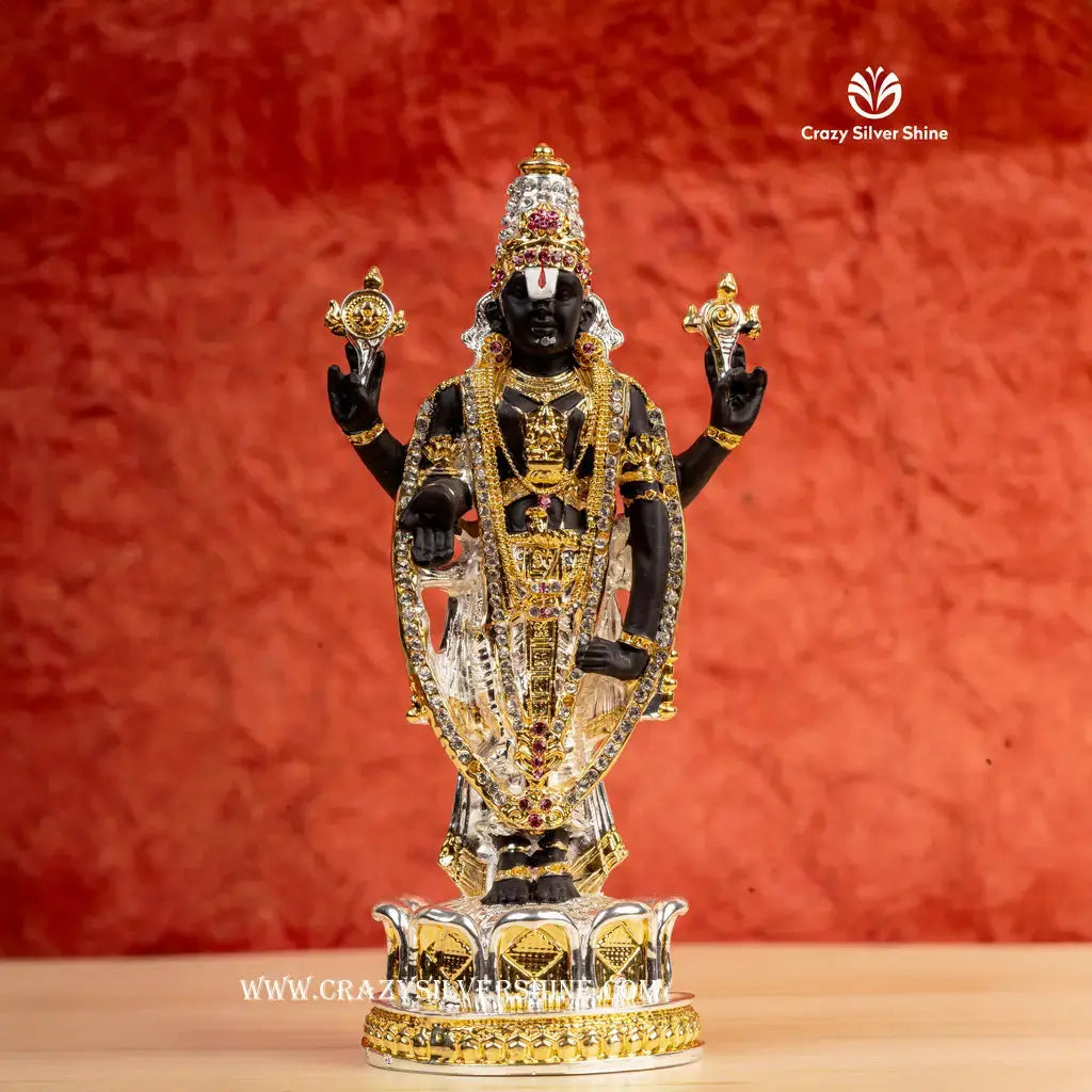 Gold and Silver Palted Balaji With stones Crazy Silver Shine