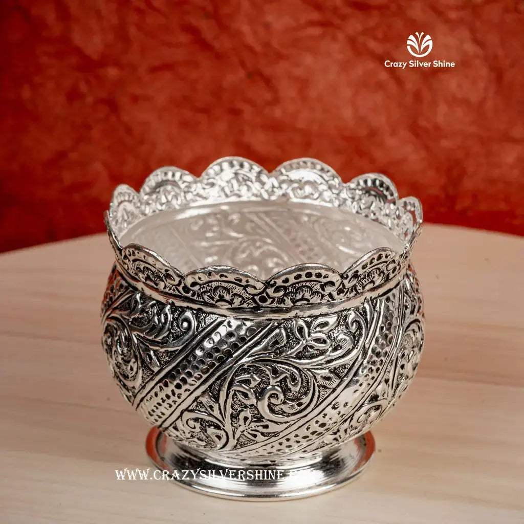 Antique Designer Bowl Crazy Silver Shine