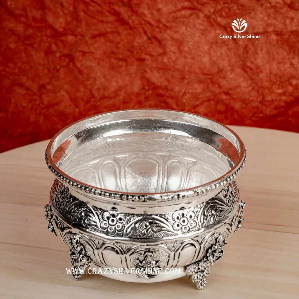 Antique Lakshmi Bowl Crazy Silver Shine