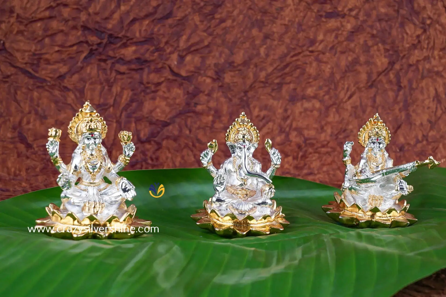 Lakshmi Ganapathi Saraswathi Idols Crazy Silver Shine