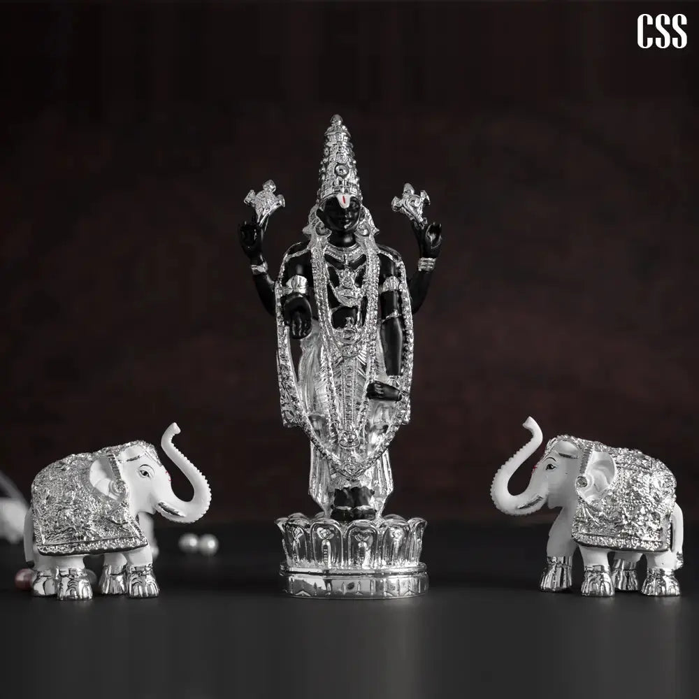 Balaji With Elephants Crazy Silver Shine