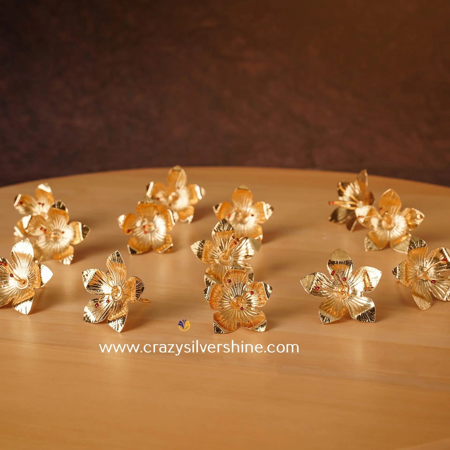 Gold Plated Hibiscus Flowers Crazy Silver Shine