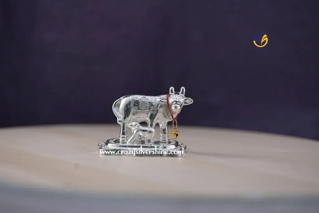 Silver Plated Cow and Calf - Crazy Silver Shine