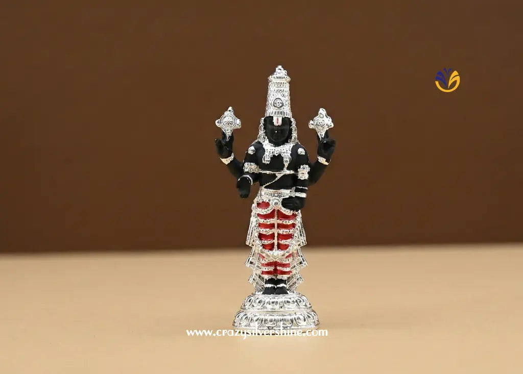 4 Inches Silver Plated Red Dothi Balaji Crazy Silver Shine