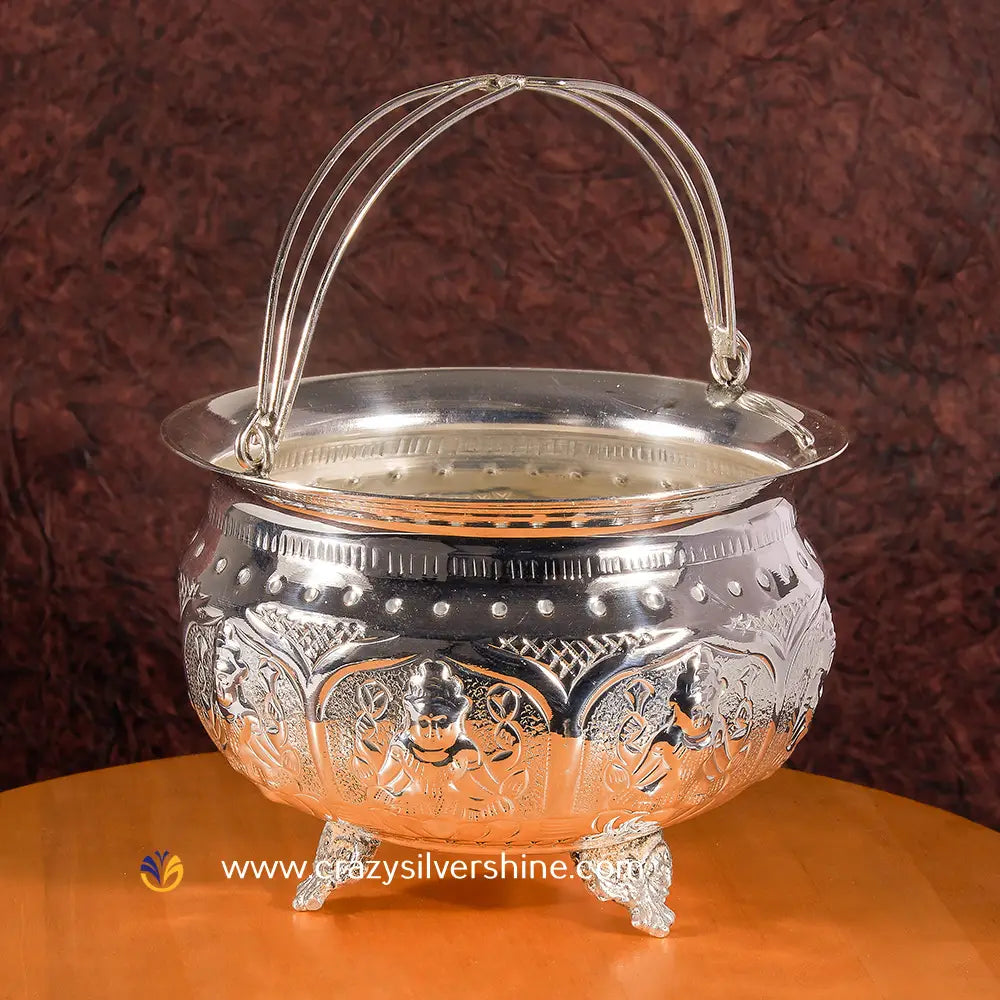 Lakshmi Flower Basket Crazy Silver Shine