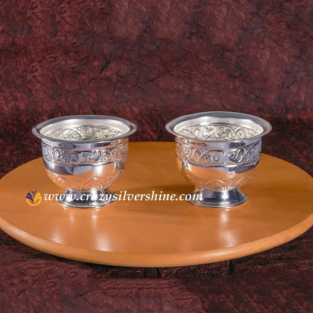Designer Bowls Pair Crazy Silver Shine