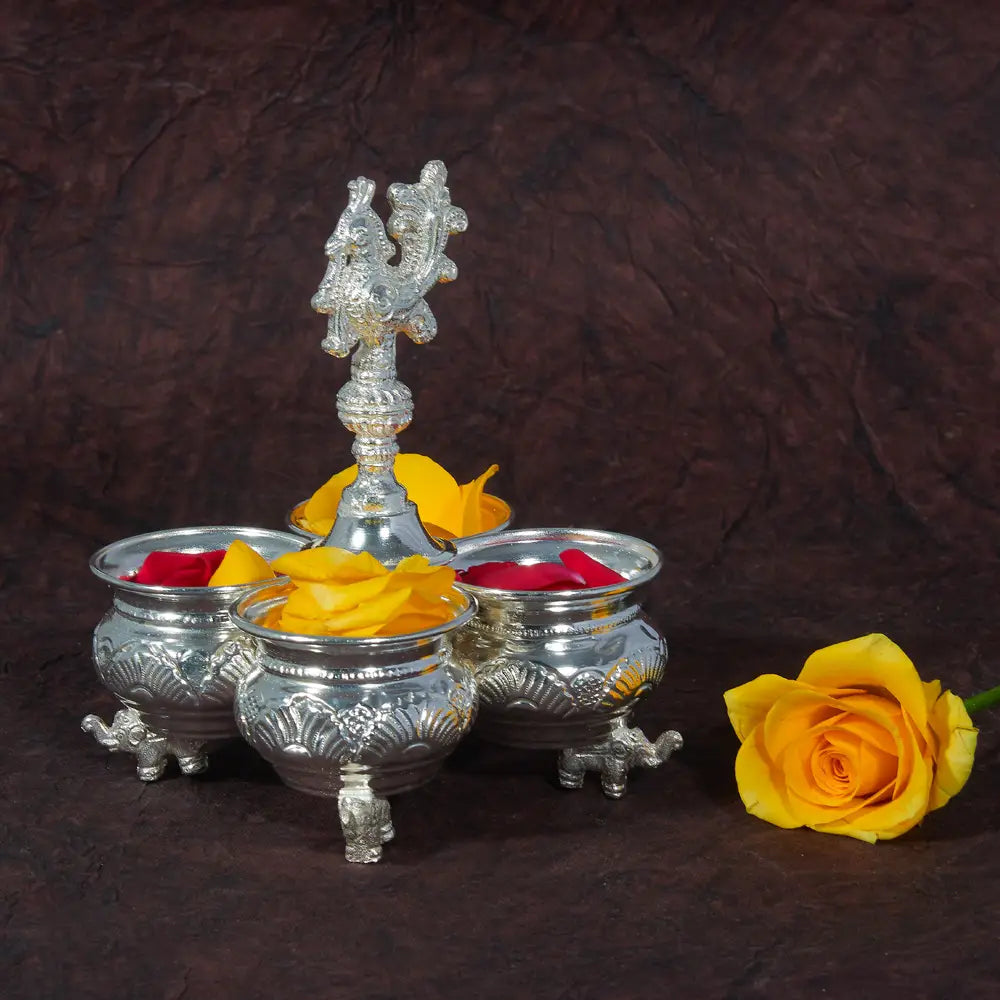 Elephant Leg Four Bowl Set Crazy Silver Shine