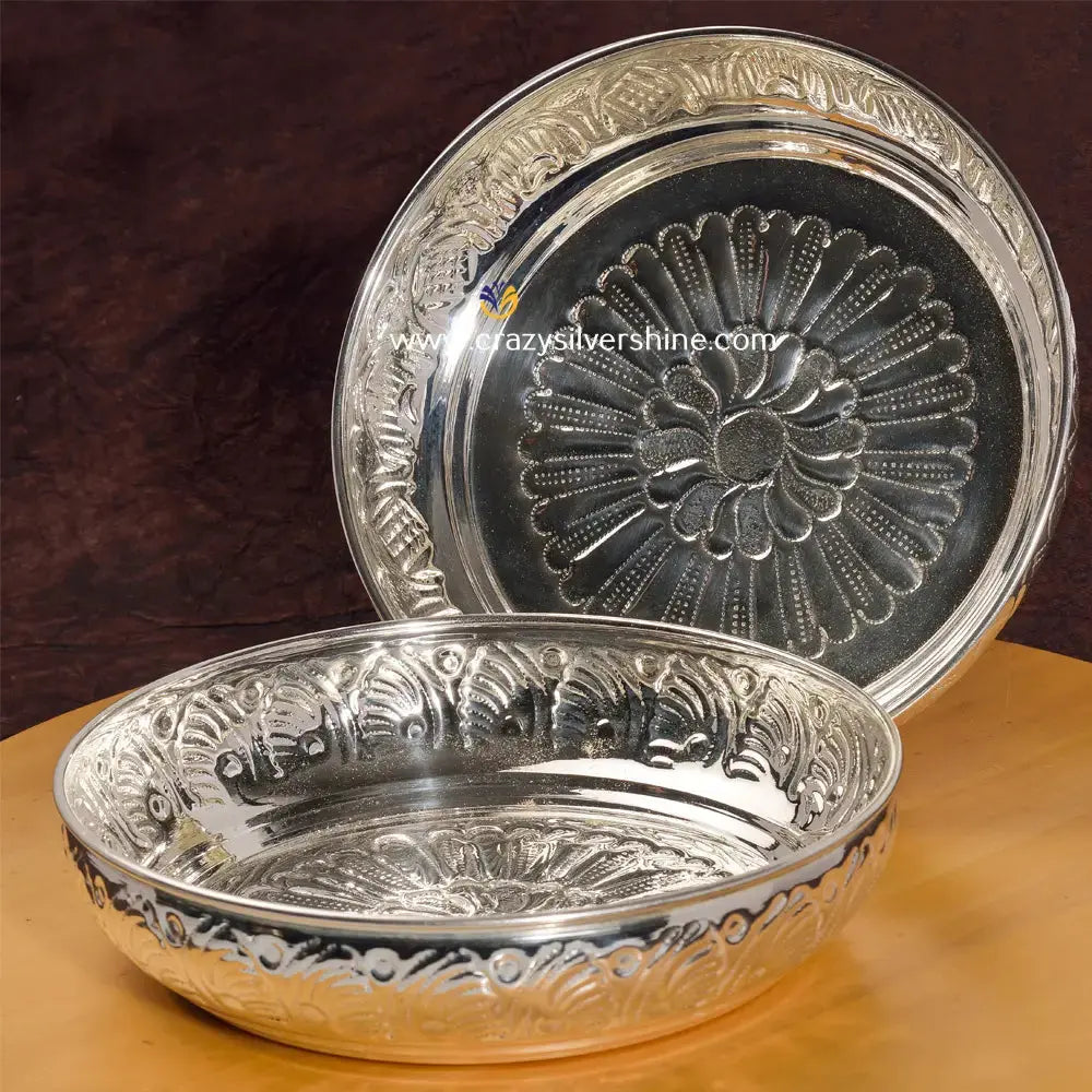 Lakshmi Plate 8 Inches Crazy Silver Shine