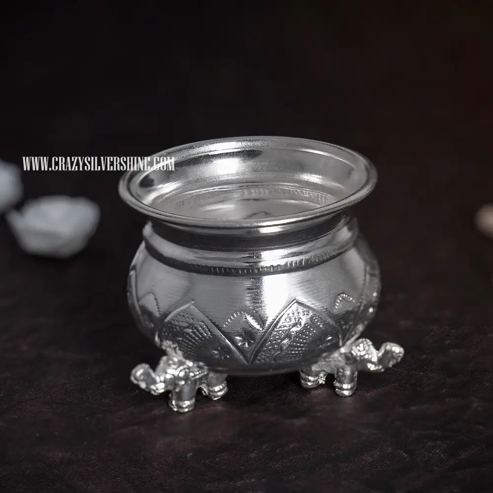 Elephant Leg Bowl Crazy Silver Shine