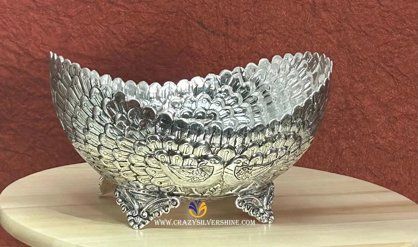 Antique Fruit Bowl Crazy Silver Shine