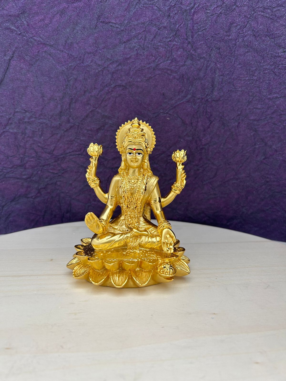 Gold Plated Lakshmi Idol Crazy Silver Shine