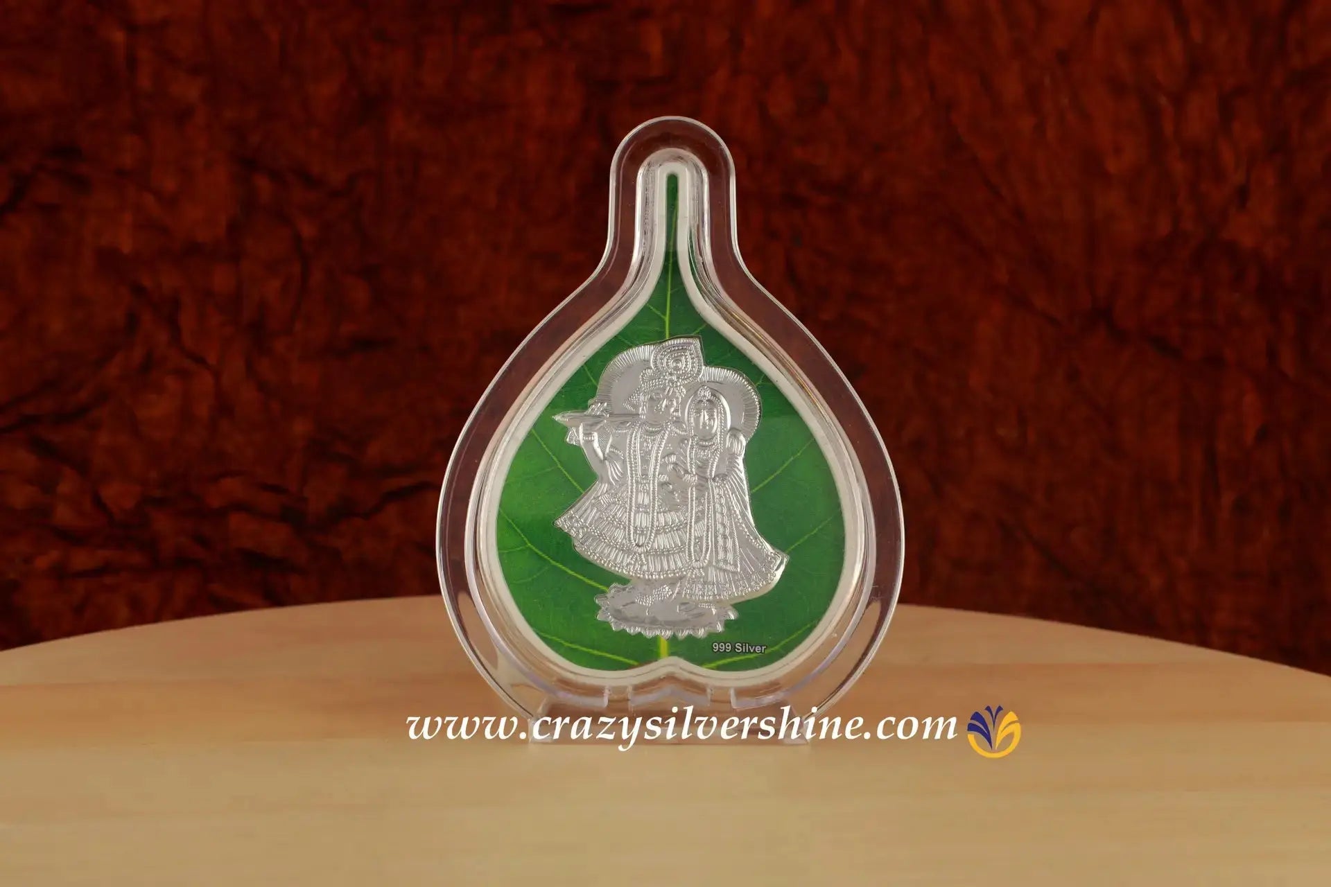 Leaf Shaped Radha Krishna Frame Crazy Silver Shine