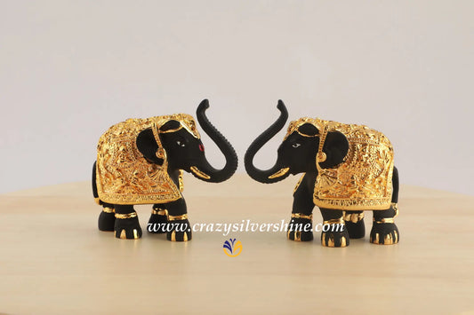 Gold Plated Elephant Pair