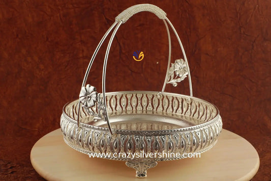 Designer Handle Tray Crazy Silver Shine