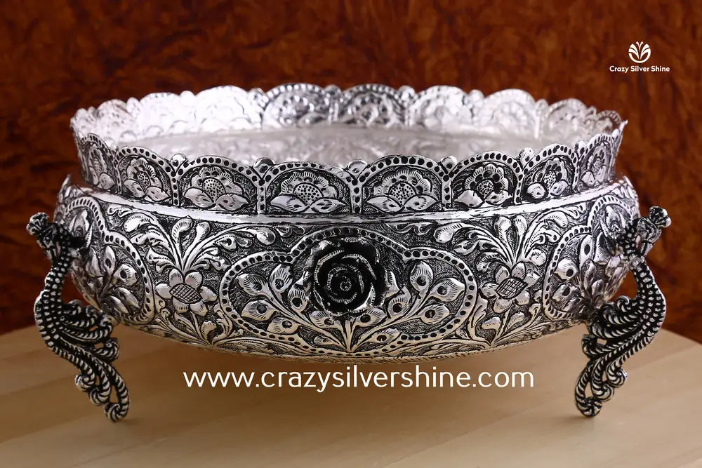 Antique Designer Urli Crazy Silver Shine