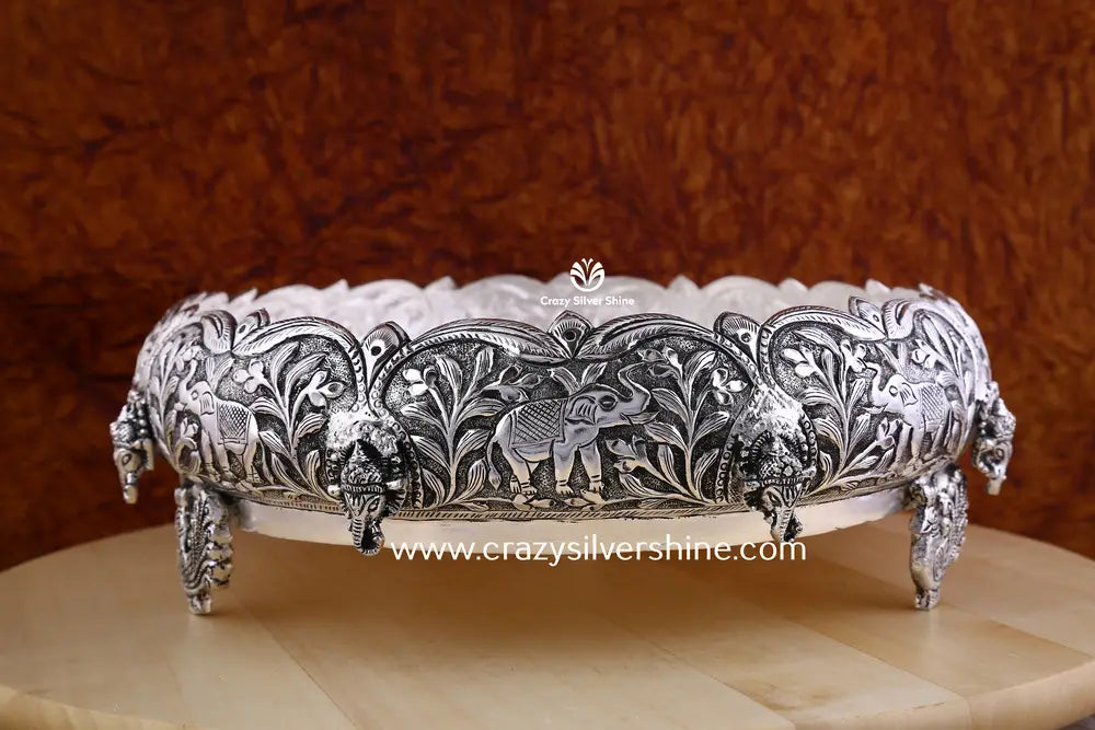 Antique Ganesha Urli Crazy Silver Shine