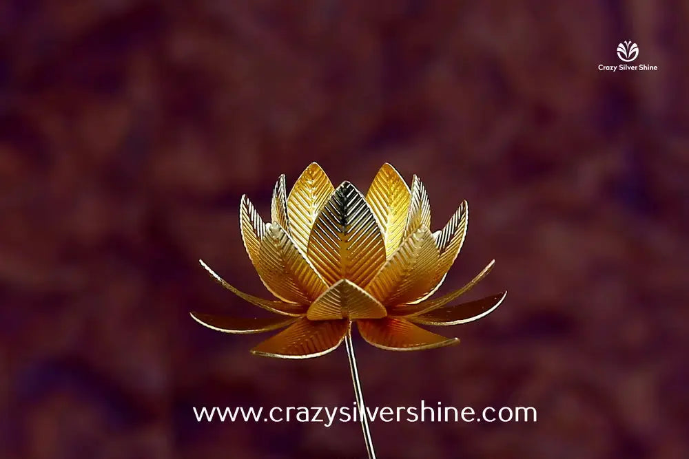 Gold Plated Lotus Flowers - Single Crazy Silver Shine