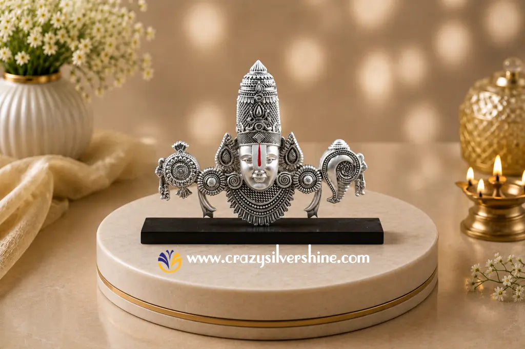 Silver Plated Desktop Balaji Idol Crazy Silver Shine