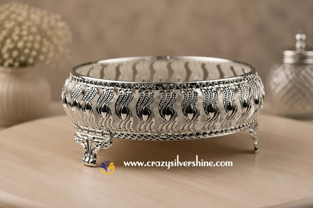 6 Inch Spark Design Tray Crazy Silver Shine