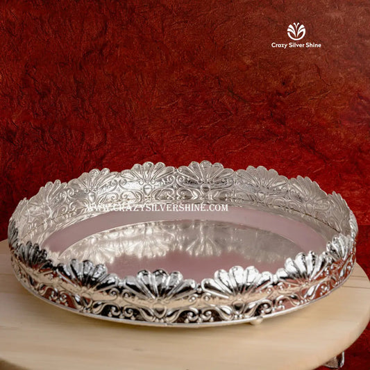 Silver Plated Flower Tray 12 Inches