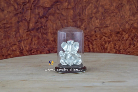 Silver Plated Dome Ganesha Crazy Silver Shine