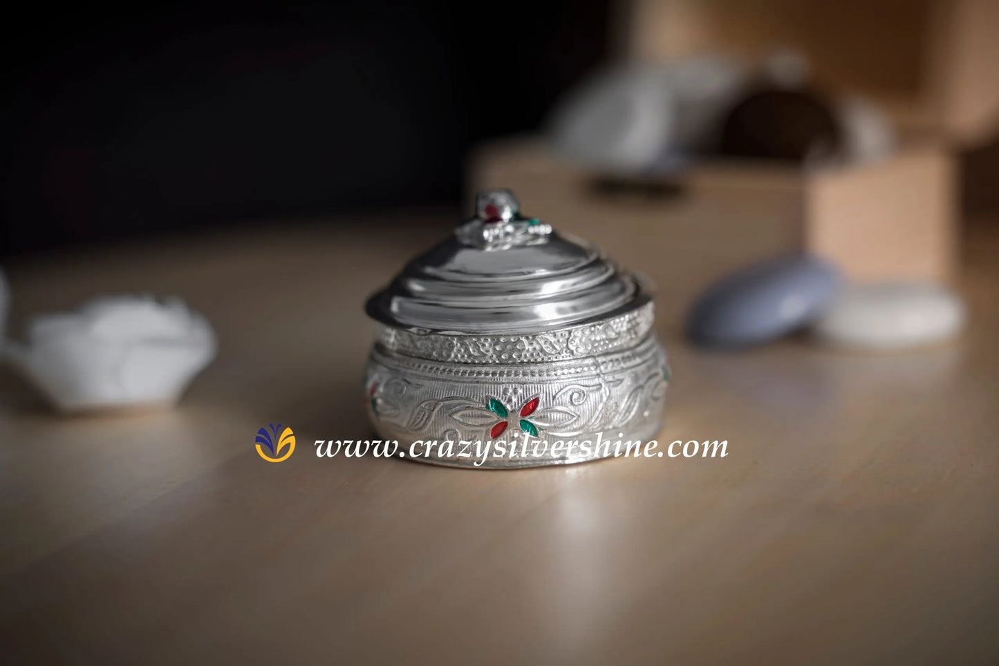 KumKum Dhabbi | Crazy Silver Shine:Best Selling German Silver Gifts Online|Return Gifts|Pooja Items Crazy Silver Shine