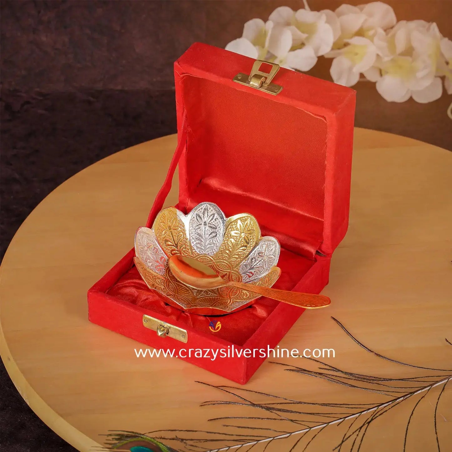 Gold and Silver Plated Lotus Bowl Crazy Silver Shine