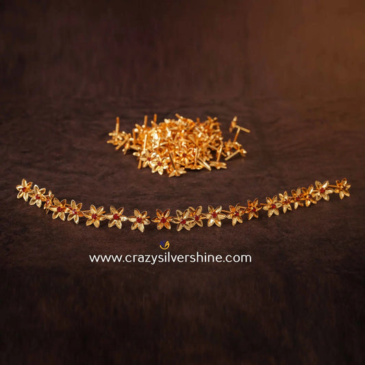 Gold Plated Parijatha Flowers Crazy Silver Shine