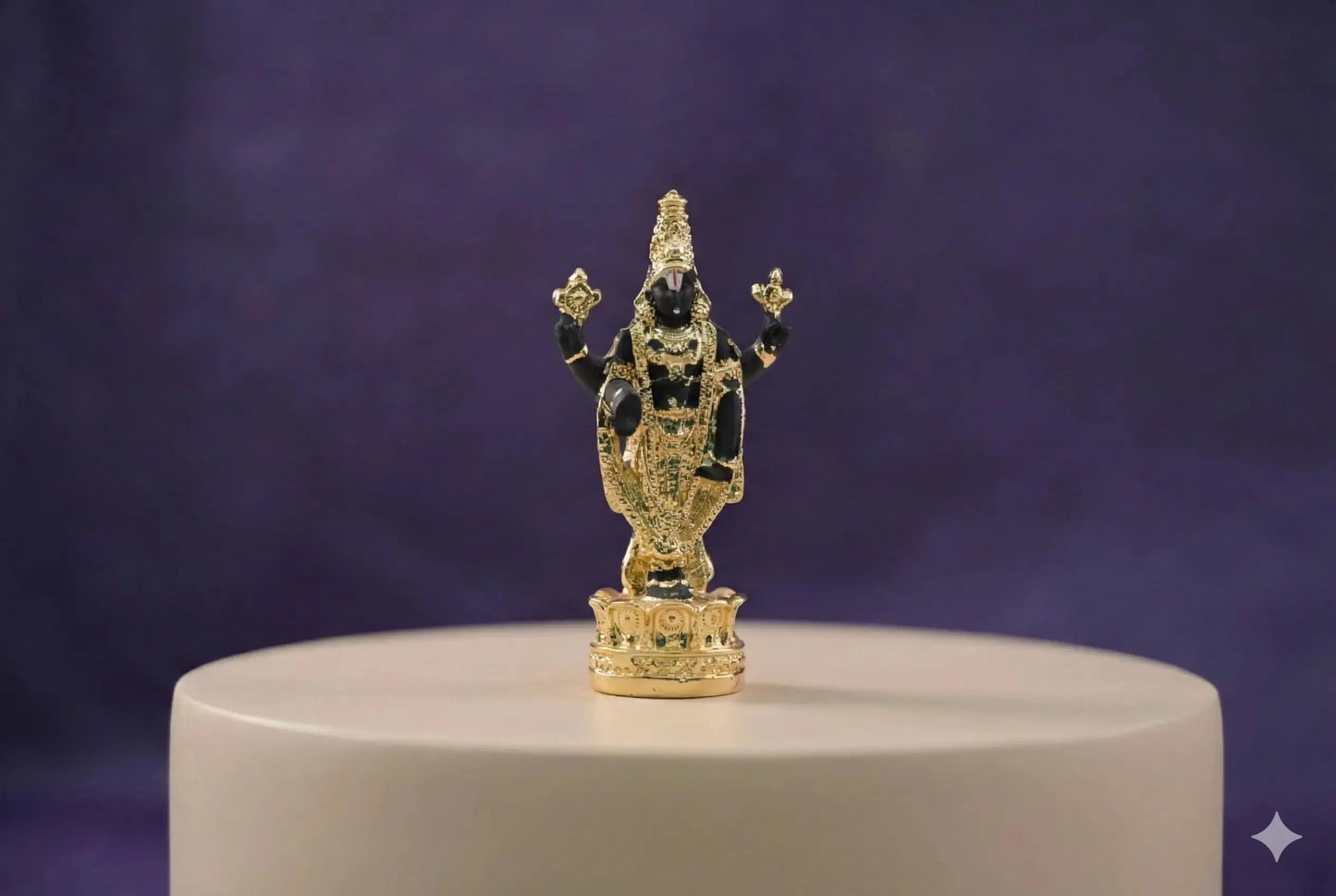 3 Inches Gold Plated Balaji Idol - Crazy Silver Shine