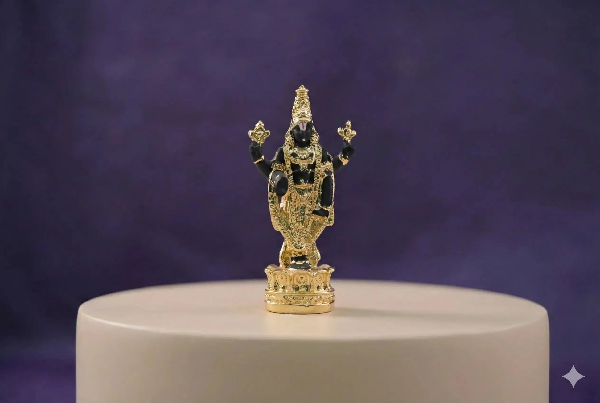 3 Inches Gold Plated Balaji Idol - Crazy Silver Shine