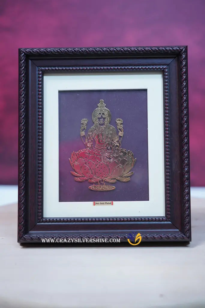 Gold Plated Lakshmi Frame Crazy Silver Shine
