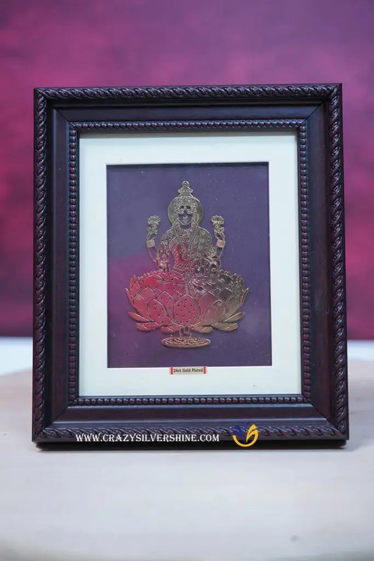 Gold Plated Lakshmi Frame Crazy Silver Shine