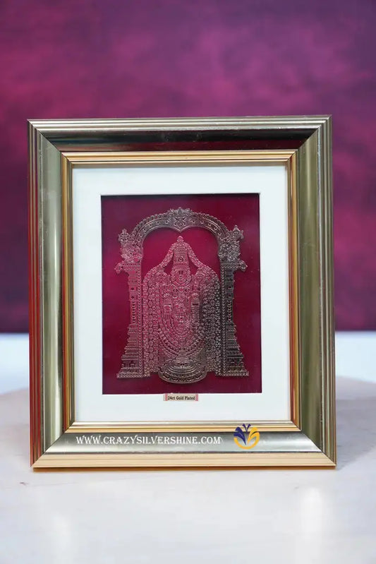Gold Plated Balaji Frame Crazy Silver Shine