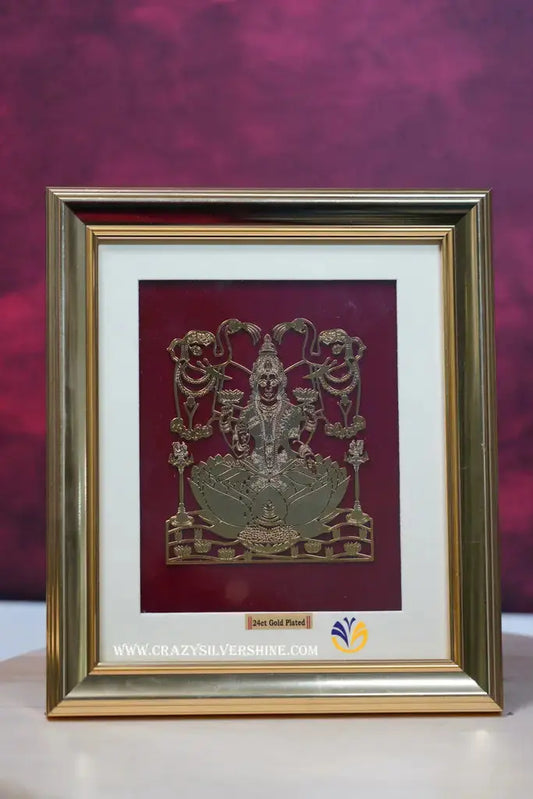 Gold Plated Lakshmi Frame Crazy Silver Shine