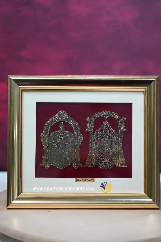Gold Plated Balaji Lakshmi Frame Crazy Silver Shine