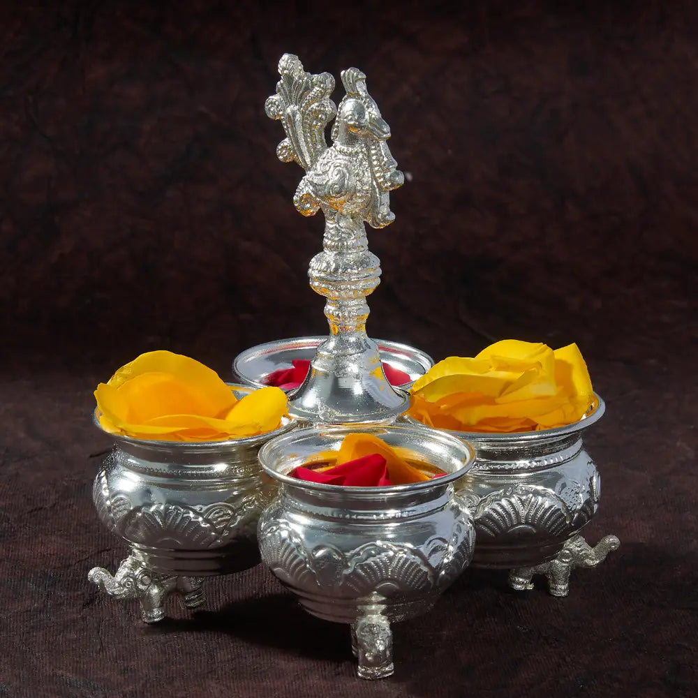 Elephant Leg Four Bowl Set Crazy Silver Shine