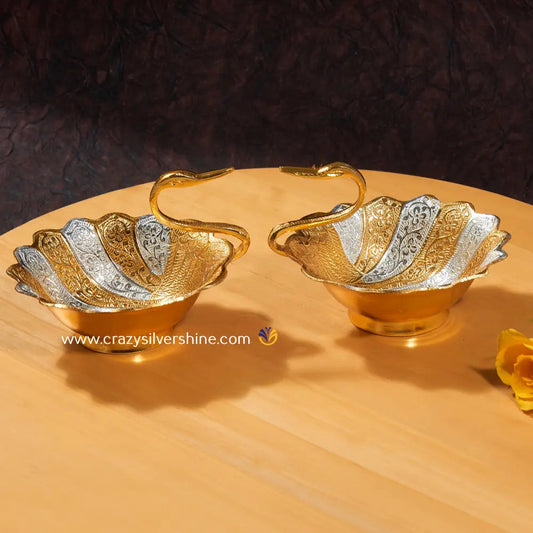 Gold Plated Swan Bowls Crazy Silver Shine