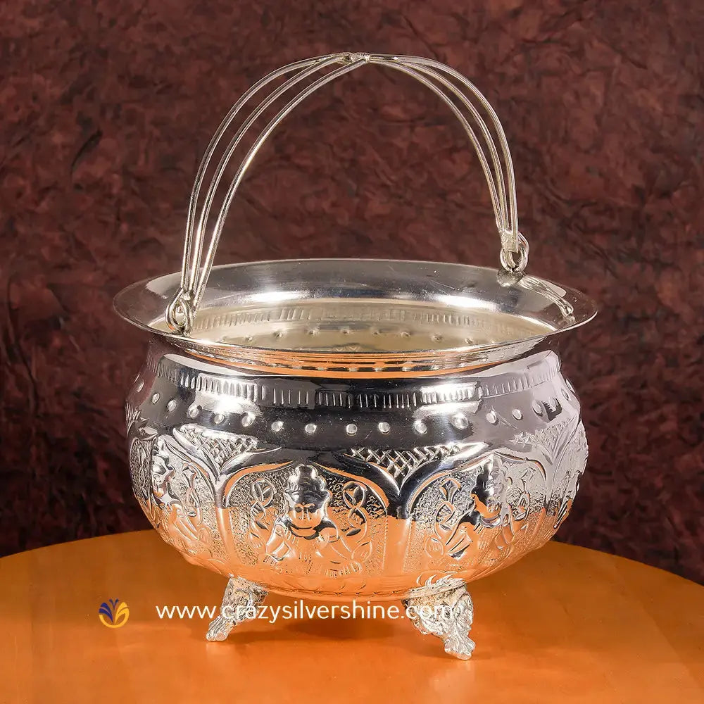 Lakshmi Flower Basket Crazy Silver Shine