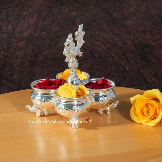 Elephant Leg Four Bowl set Crazy Silver Shine