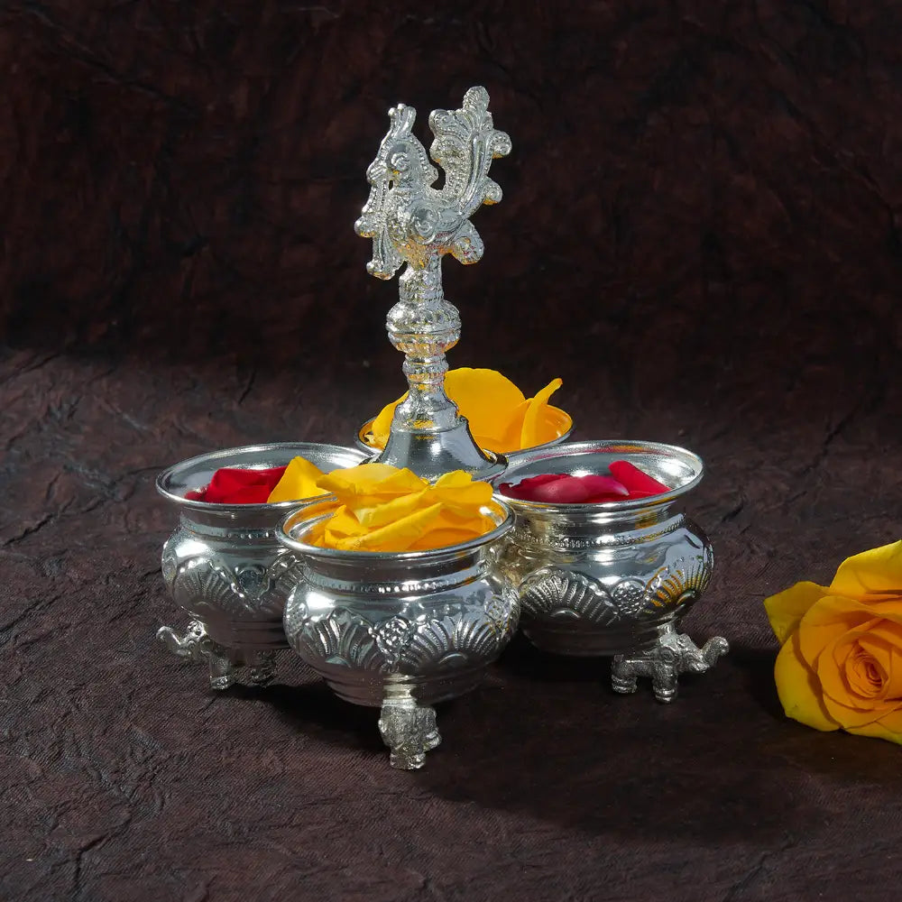 Elephant Leg Four Bowl Set Crazy Silver Shine