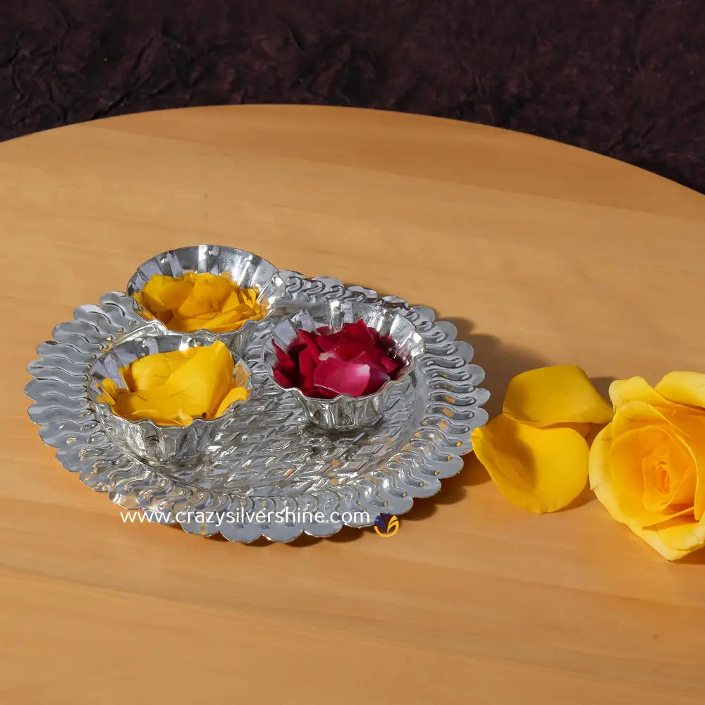 ThreeBowl SuryaPlate Crazy Silver Shine