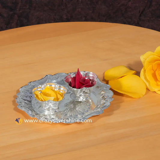 Two Bowl Surya Plate Crazy Silver Shine