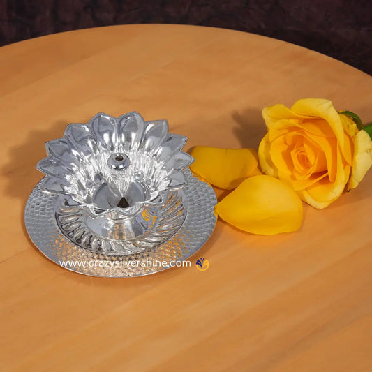Flower Diya Crazy Silver Shine