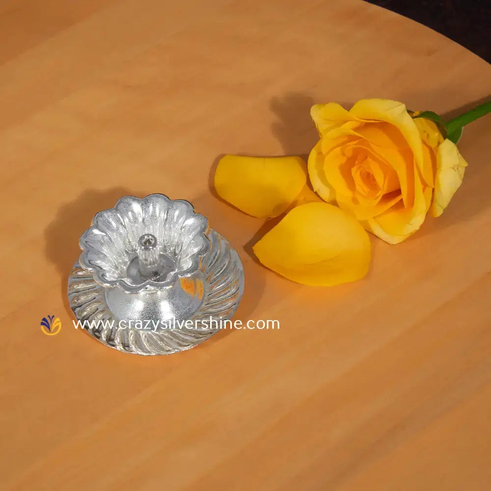 Flower Diya Small Crazy Silver Shine