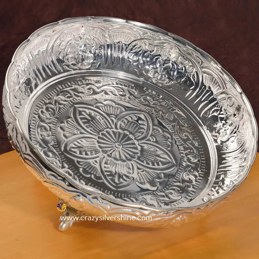 Lakshmi Plate 10 Inches Crazy Silver Shine